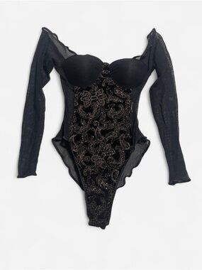 Rave fishnets 2000s bodysuit size m